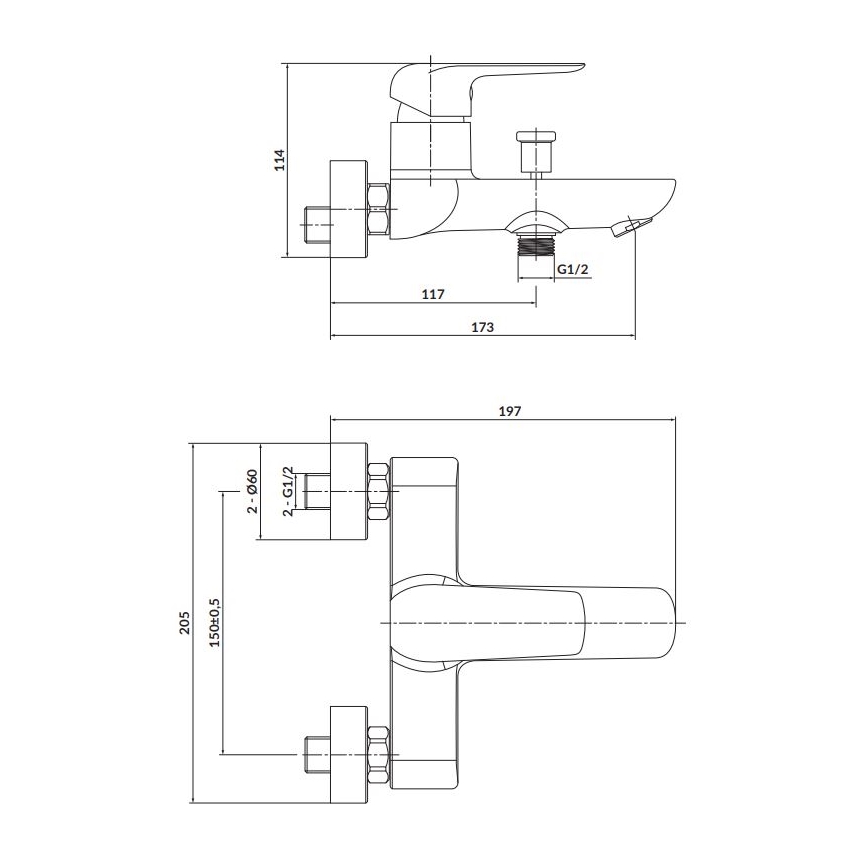 Cersanit S951-344 - Kran do wanny CITY chrom błyszczący