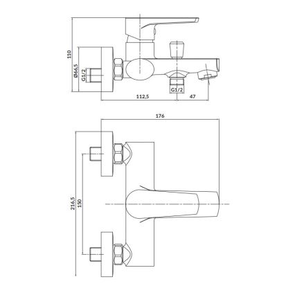 Cersanit S951-346 - Kran do wanny MODUO chrom błyszczący