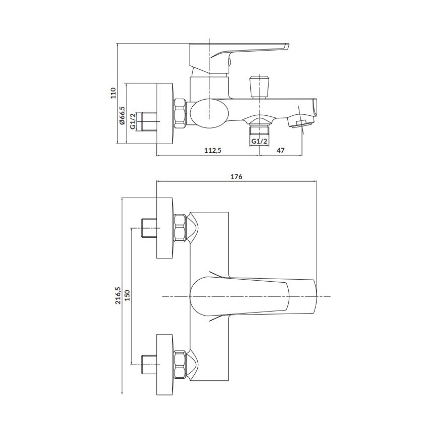 Cersanit S951-346 - Kran do wanny MODUO chrom błyszczący