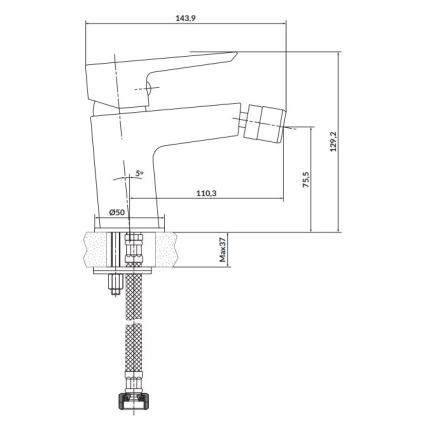 Cersanit S951-348 - Kran do bidetu MILLE biały