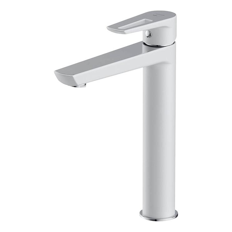 Cersanit S951-355 - Kran do umywalki MILLE 27 cm biały + odpływ