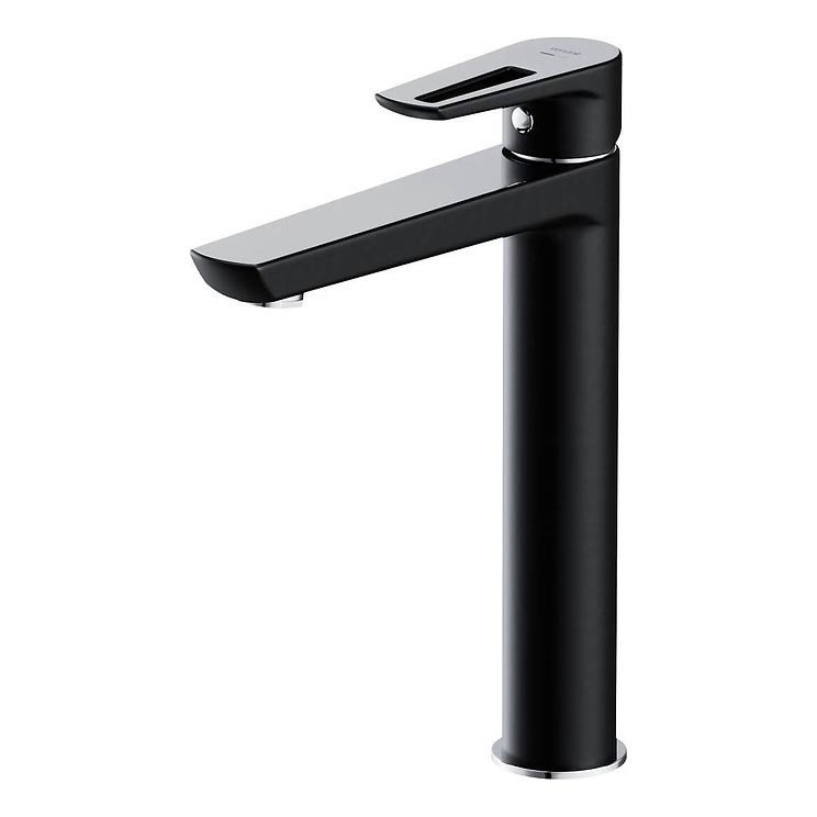Cersanit S951-356 - Kran do umywalki MILLE 27 cm czarny + odpływ