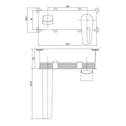 Cersanit S951-357 - Kran do wanny do montażu podtynkowego MILLE chrom błyszczący + odpływ