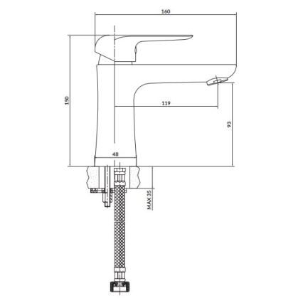 Cersanit S951-359 - Kran do umywalki CITY 15 cm chrom błyszczący