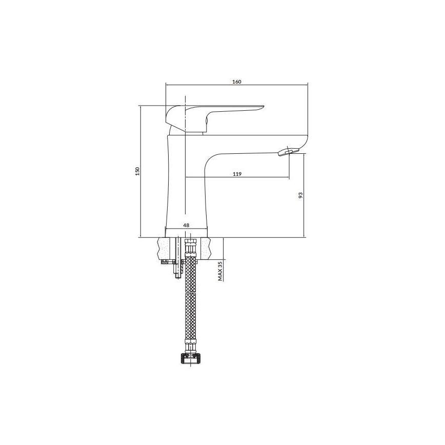 Cersanit S951-359 - Kran do umywalki CITY 15 cm chrom błyszczący