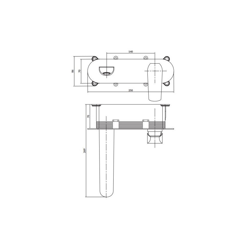 Cersanit S951-361 - Kran do umywalki do montażu podtynkowego CITY chrom błyszczący