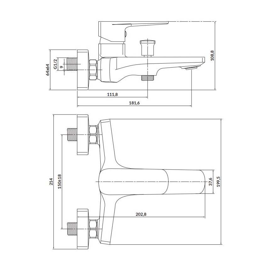Cersanit S951-378 - Bateria wannowa LARGA złota