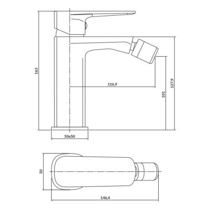 Cersanit S951-380 - Kran do bidetu LARGA chrom błyszczący