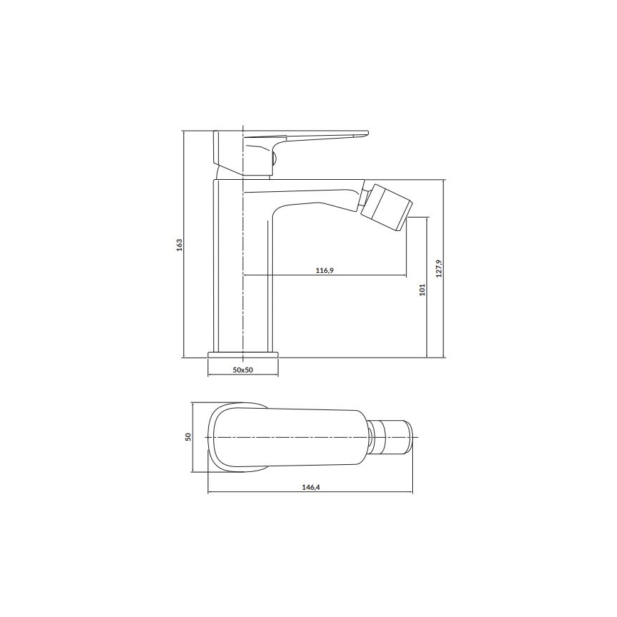 Cersanit S951-380 - Kran do bidetu LARGA chrom błyszczący