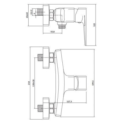 Cersanit S951-382 - Kran do prysznica LARGA czarny