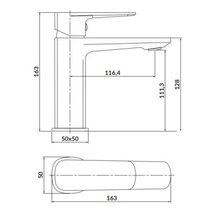 Cersanit S951-389 - Kran do umywalki LARGA 16,3 cm złoty