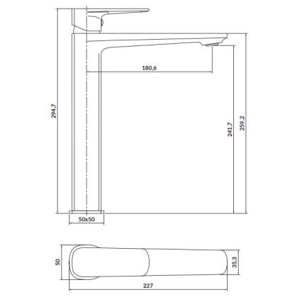 Cersanit S951-392 - Kran do umywalki LARGA 29,5 cm chrom błyszczący