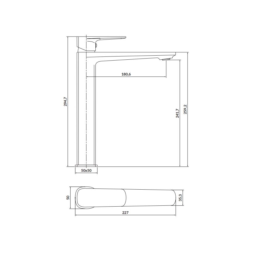 Cersanit S951-392 - Kran do umywalki LARGA 29,5 cm chrom błyszczący