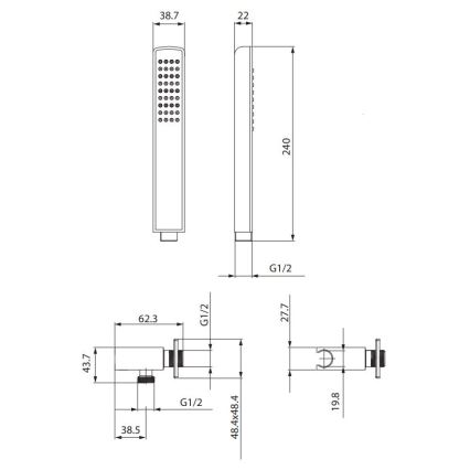 Cersanit S951-522 - Zestaw prysznicowy MILLE chrom błyszczący