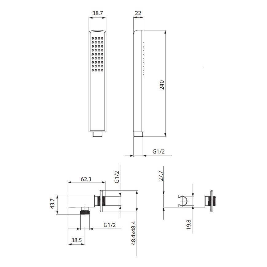Cersanit S951-522 - Zestaw prysznicowy MILLE chrom błyszczący