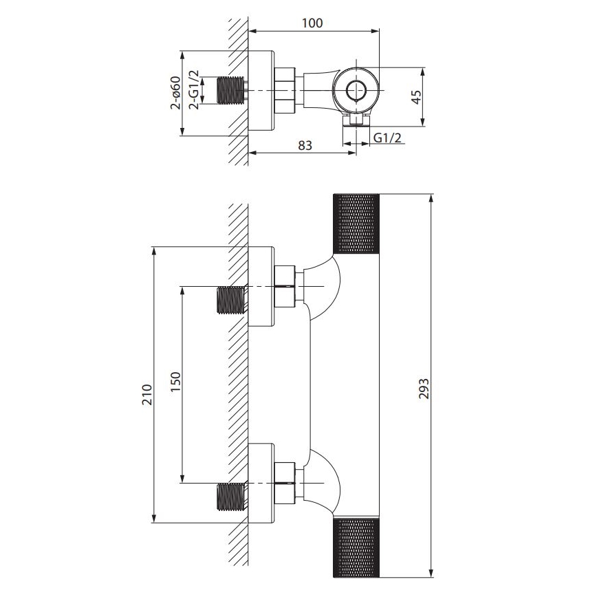 Cersanit S951-582 - Termostatyczna bateria prysznicowa ZEN czarny