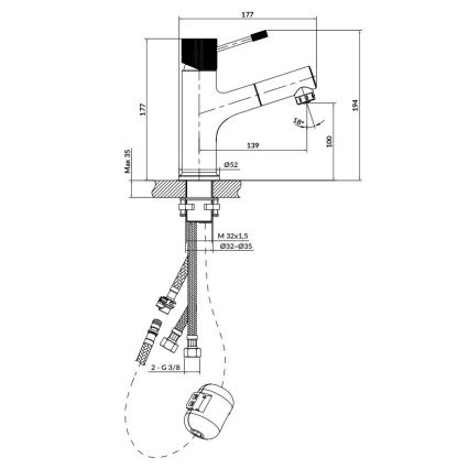 Cersanit S951-594 - Kran do umywalki ZEN 19,4 cm chrom błyszczący
