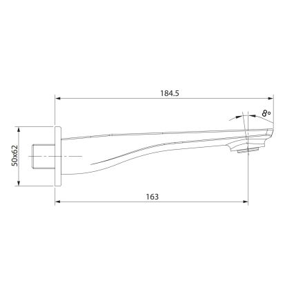 Cersanit S951-706 - Wylewka do instalacji podtynkowej LARGA chrom błyszczący