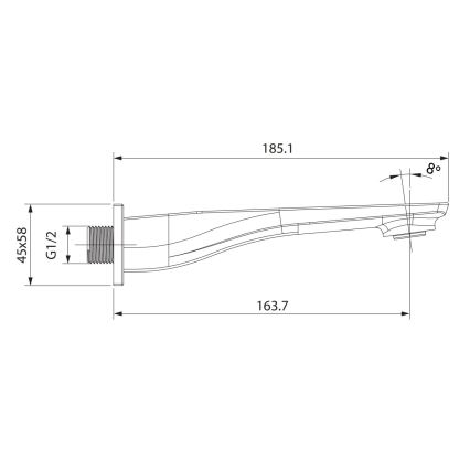 Cersanit S951-711 - Wylewka do instalacji podtynkowej MILLE chrom błyszczący