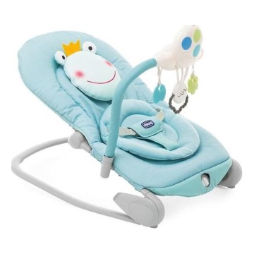 Chicco - Dziecięcy leżaczek wibrujący z melodią BALLOON Froggy niebieski