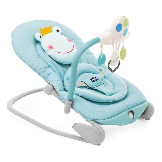 Chicco - Dziecięcy leżaczek wibrujący z melodią BALLOON Froggy niebieski