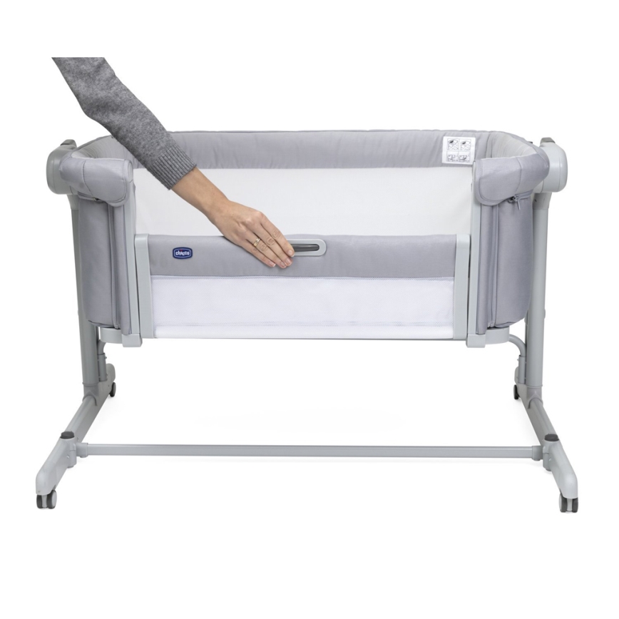 Chicco - Łózeczko dziecięce 2w1 2v1 NEXT2ME MAGIC EVO jasnoszare