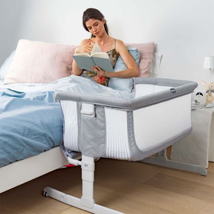 Chicco - Łóżeczko dziecięce NEXT2ME AIR jasnoszare