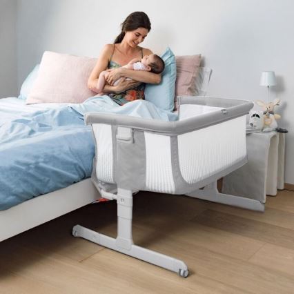 Chicco - Łóżeczko dziecięce NEXT2ME AIR jasnoszare
