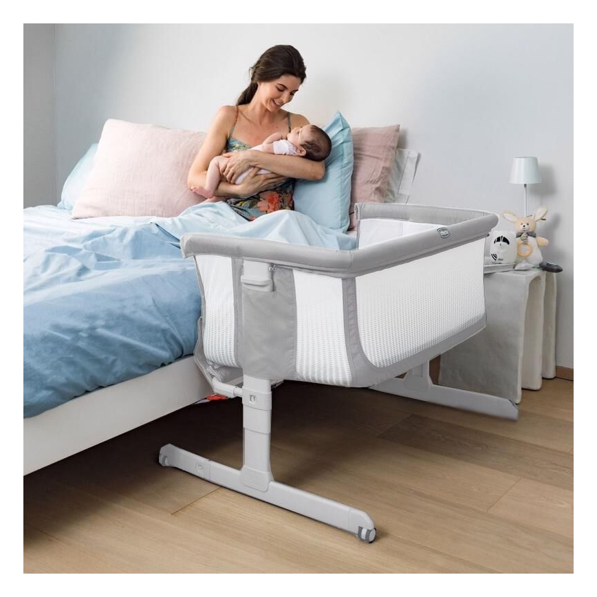 Chicco - Łóżeczko dziecięce NEXT2ME AIR jasnoszare