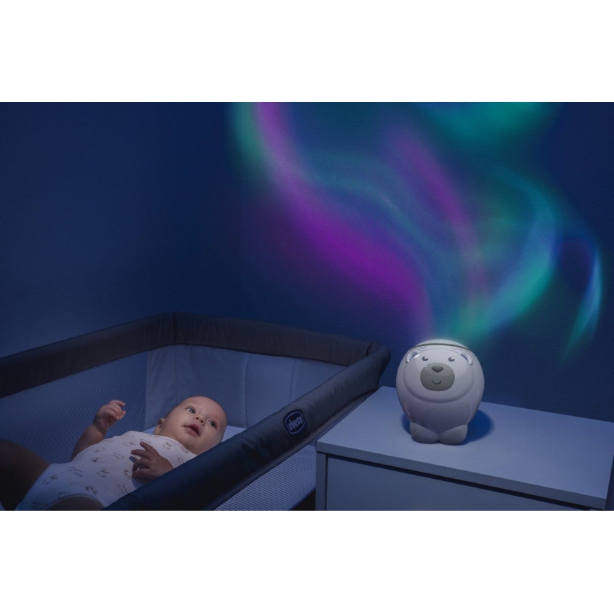 Chicco - Projektor dziecięcy 2w1 POLAR BEAR 3xAA beżowy