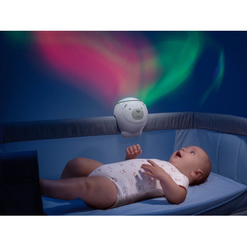 Chicco - Projektor dziecięcy 2w1 POLAR BEAR 3xAA beżowy