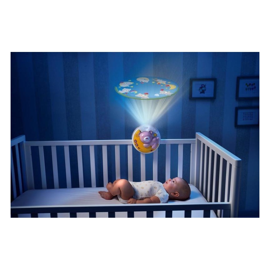 Chicco - Projektor nad łóżeczko z melodią 3v1 NEXT2MOON różowy