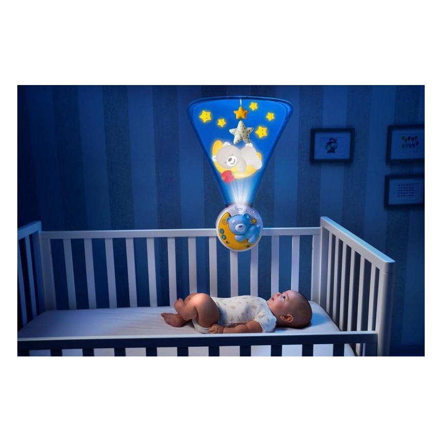 Chicco - Projektor nad łóżeczko z muzyką 3w1 NEXT2MOON niebieski
