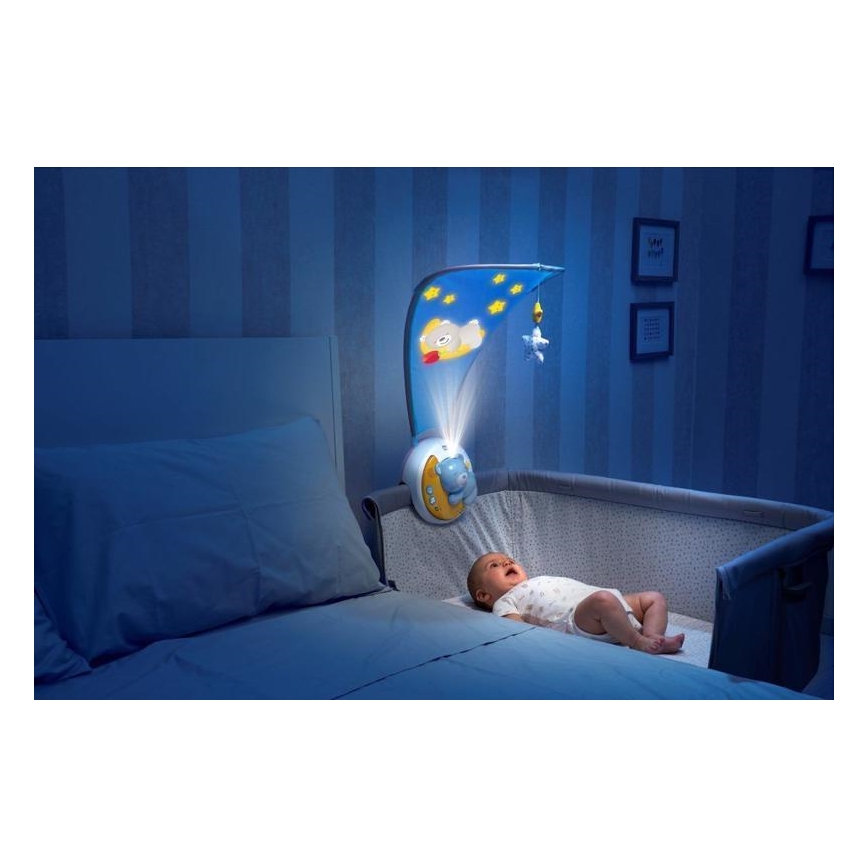 Chicco - Projektor nad łóżeczko z muzyką 3w1 NEXT2MOON niebieski