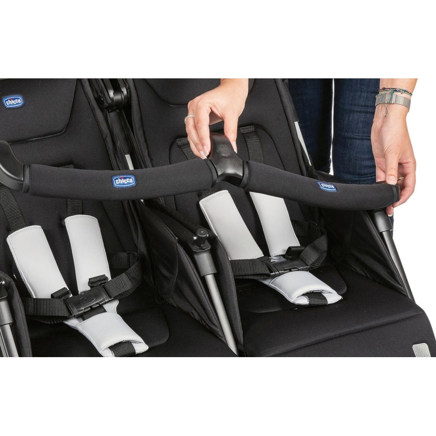 Chicco - Sportowy wózek dla bliźniąt OHLALA TWIN Black Night czarny