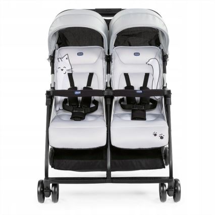 Chicco - Sportowy wózek dla bliźniąt OHLALA TWIN Silver Cat srebrny