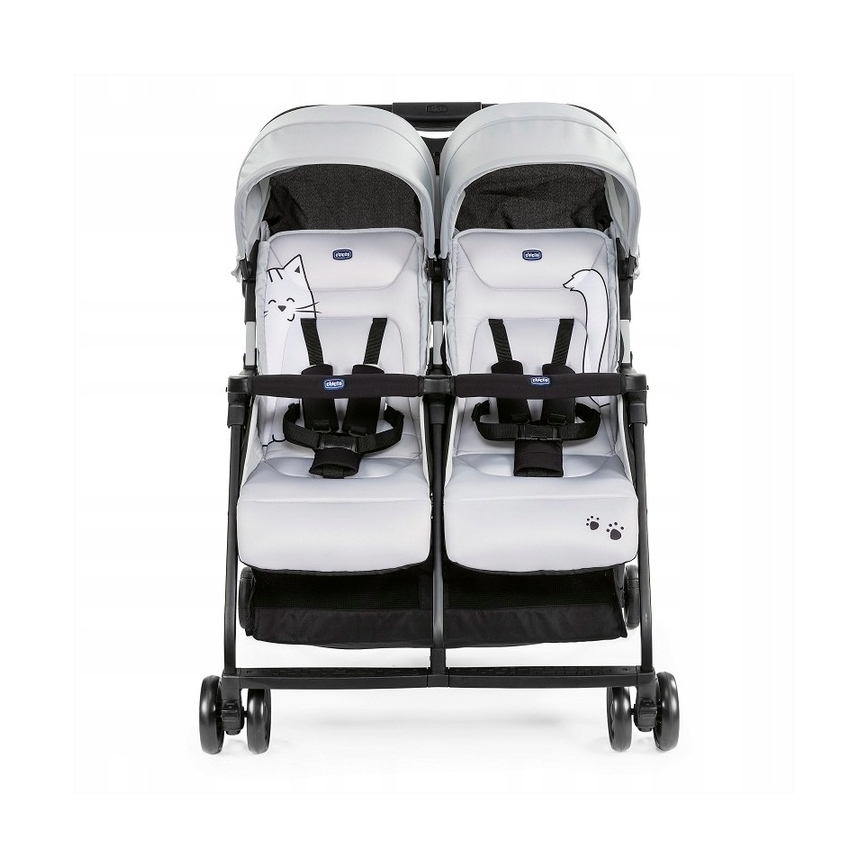Chicco - Sportowy wózek dla bliźniąt OHLALA TWIN Silver Cat srebrny