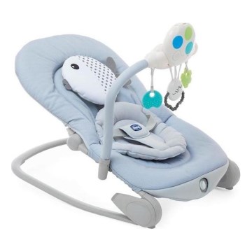 Chicco - Wibrujący bujaczek dla dziecka z muzyką BALLOON Dots 2xAA + 1xLR20 niebieski