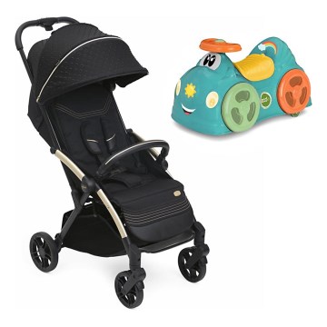 Chicco - Wózek sportowy GOODY XPLUS Black Re_Lux Eco+ + rowerek do pchania ALL AROUND