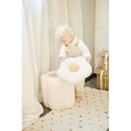 Childhome - Taboret FLOWER śr. 35 cm kremowy