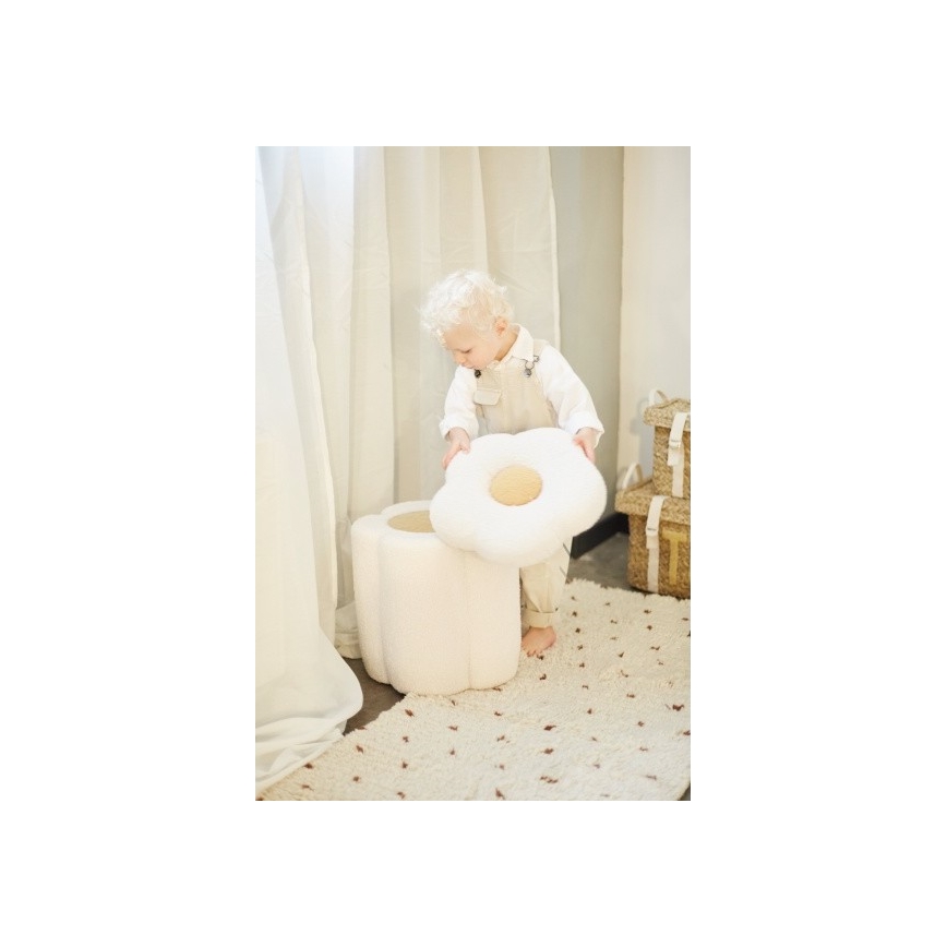 Childhome - Taboret FLOWER śr. 35 cm kremowy