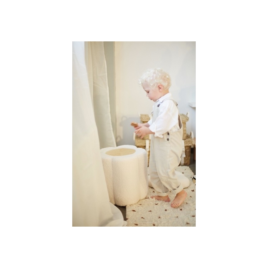 Childhome - Taboret FLOWER śr. 35 cm kremowy