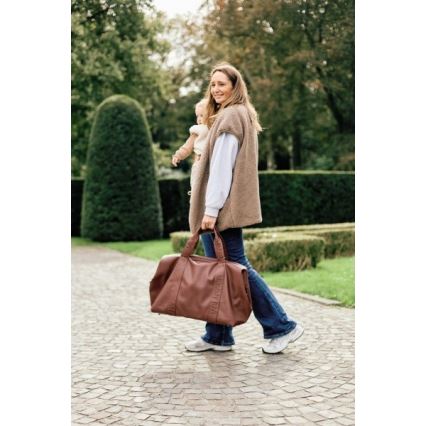 Childhome - Torba do przewijania MOMMY BAG LEATHER brązowa