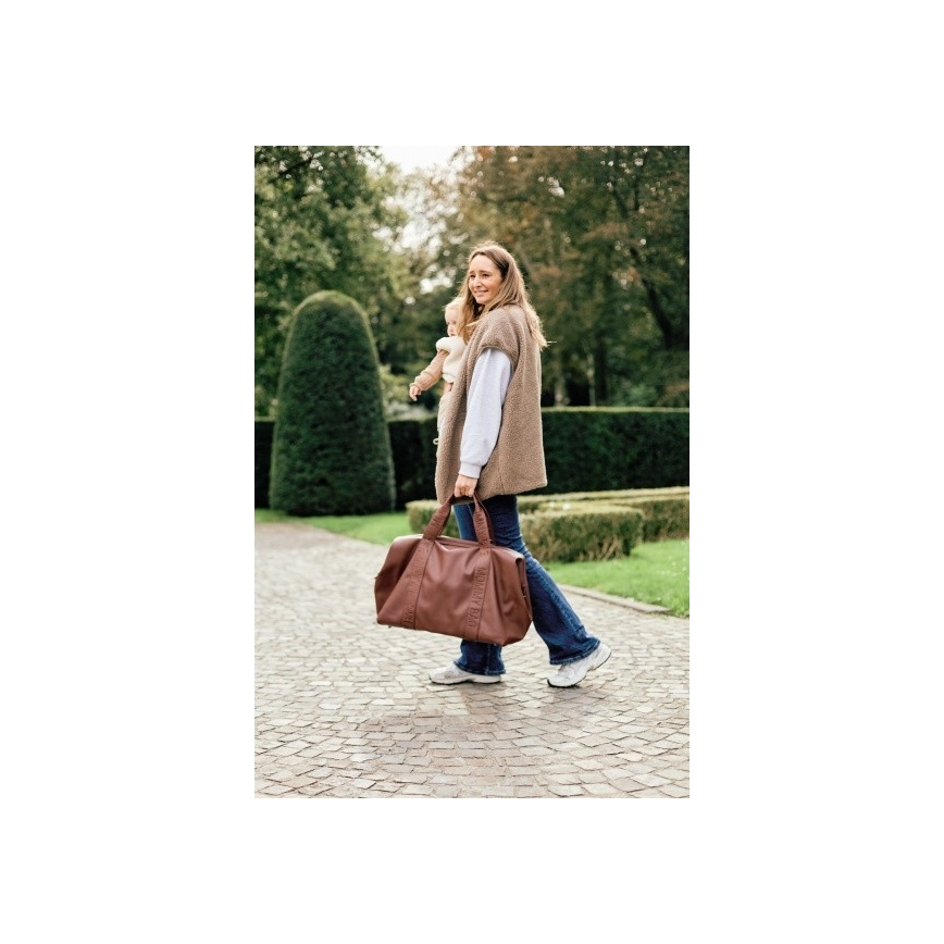 Childhome - Torba do przewijania MOMMY BAG LEATHER brązowa