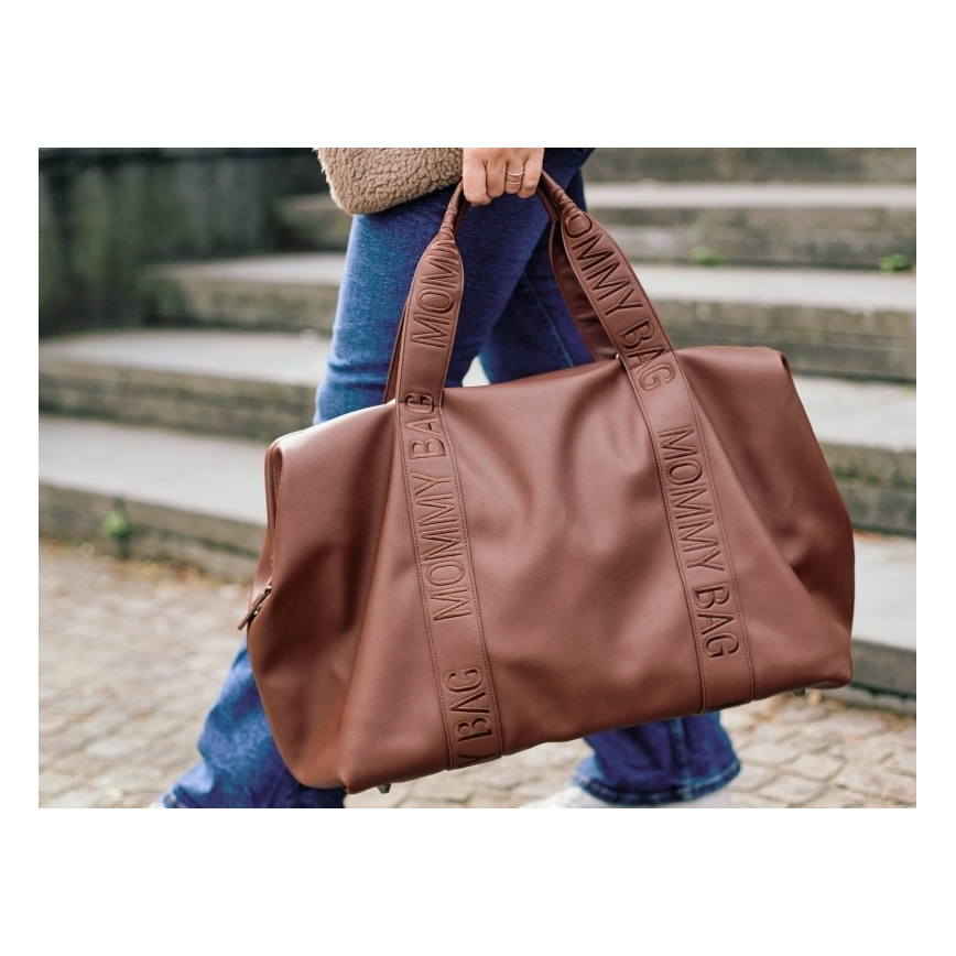 Childhome - Torba do przewijania MOMMY BAG LEATHER brązowa