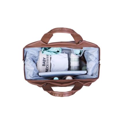 Childhome - Torba do przewijania MOMMY BAG LEATHER brązowa