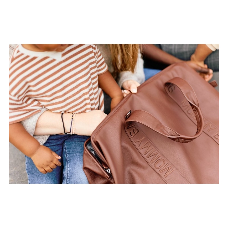 Childhome - Torba do przewijania MOMMY BAG LEATHER brązowa