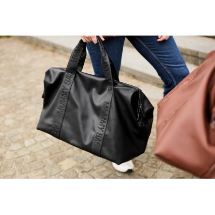 Childhome - Torba do przewijania MOMMY BAG LEATHER czarna