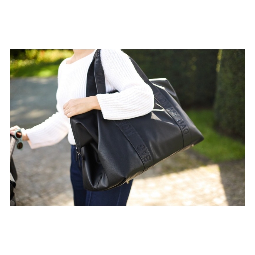 Childhome - Torba do przewijania MOMMY BAG LEATHER czarna