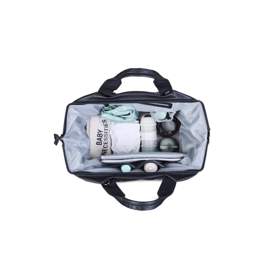 Childhome - Torba do przewijania MOMMY BAG LEATHER czarna